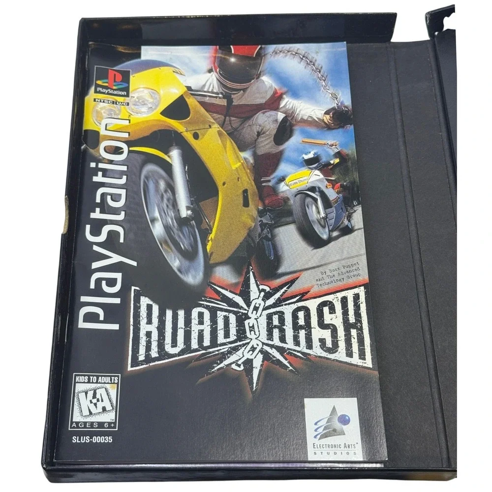 Road Rash Sony PlayStation 1 PS1 Long Box Black Label Complete Electronic Arts